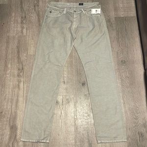 NWT!! Adriano Goldschmied (AG) The Graduate - Linen/Cotton Blend Pants, Size 34R